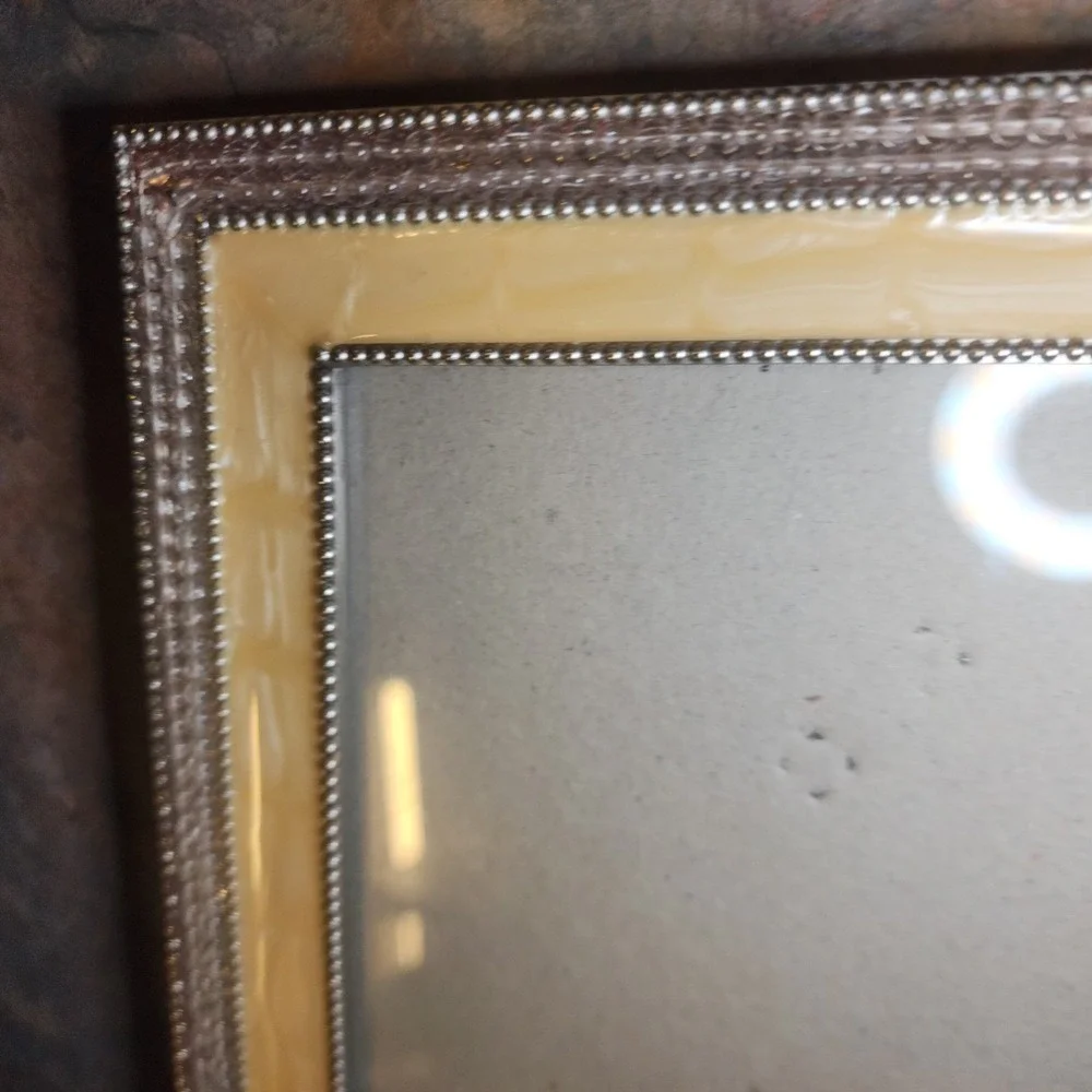 2003 Thompson Goldtone Enamel, Rhinestone Picture Frame w/ Silver Beading 5